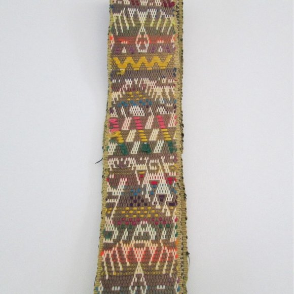Vintage Peruvian Woven Chumpi Belt Brightly Colored Sash Tribal Designs